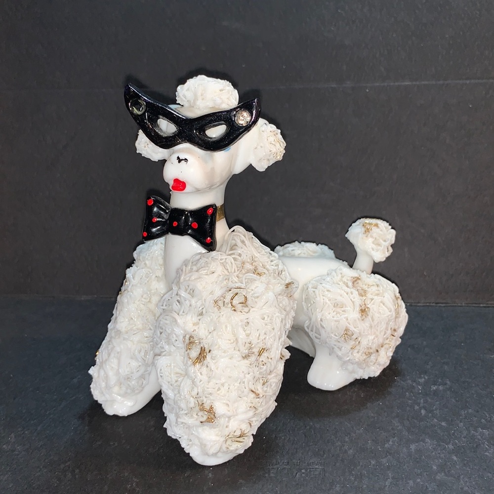 Vintage White Spaghetti Poodle in Cat’s Eye Glasses